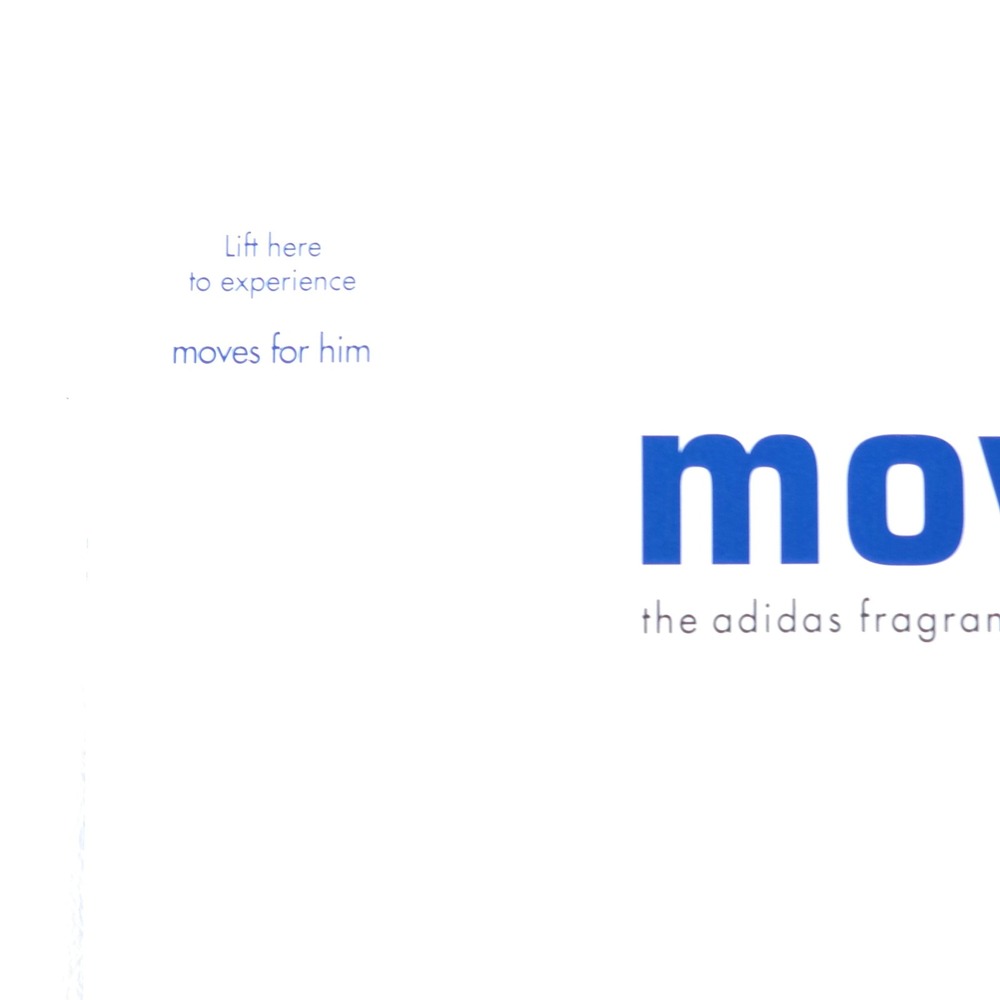 Adidas Moves Vintage Print Ad Promo Art Scent Strip Intact Collector Display - Picture 2 of 6
